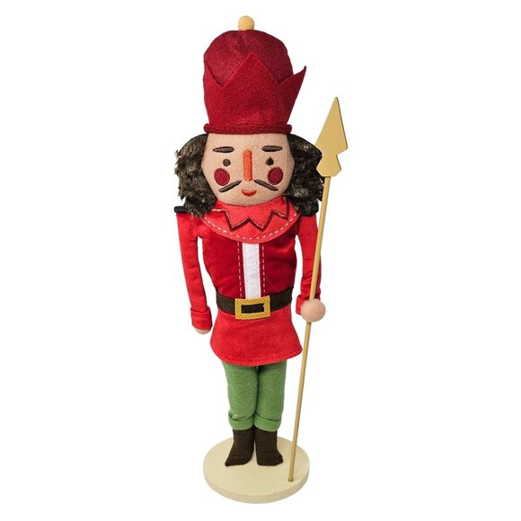 Simple Fabric Red Soldier Christmas 18" Nutcracker with Pike - Picture 5 of 5